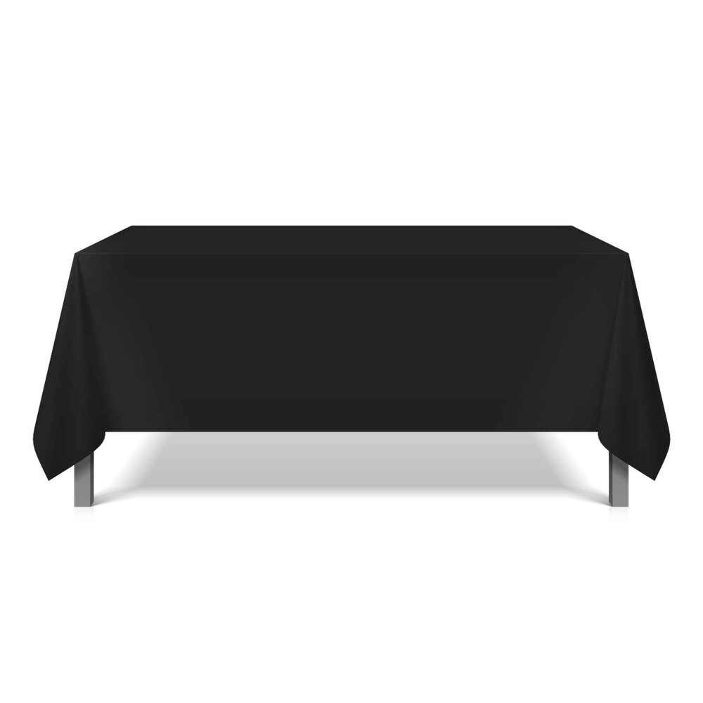 Arkwright Mariposa Spun Polyester Tablecloths - (Pack of 6) Soft, Wrinkle Resistant Square Table Cover Perfect for Parties, Holiday Dinner, Banquets, 42 x 42 in, Black