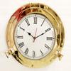 17" Antique Marine Solid Brass Ship Porthole Analog Clock Nautical Wall Clock Home Decor view 1