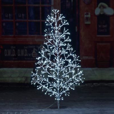 Lightshare 4ft 496L Artificial Christmas Tree Light,White Light for Home Garden Decoration,Winter,Wedding,Birthday,Christmas,Holiday,Party Decoration,Silver
