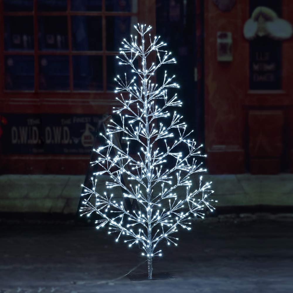 Lightshare 4ft 496L Artificial Christmas Tree Light,White Light for Home Garden Decoration,Winter,Wedding,Birthday,Christmas,Holiday,Party Decoration,Silver