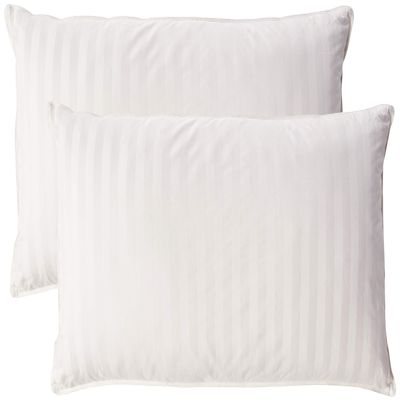 350 Thread Count Hypoallergenic Natural Filled Pillow -Stripe Pattern (Pack of 2)