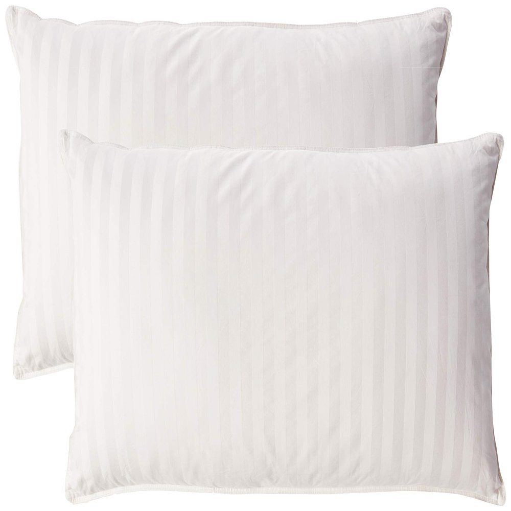 350 Thread Count Hypoallergenic Natural Filled Pillow -Stripe Pattern (Pack of 2)