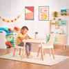 B. toys  Table and Chair Set  Furniture for Toddlers  1 Craft Table & 2 Chairs  Natural Wooden Legs  Ivory  3+ Years view 2