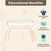 B. toys  Table and Chair Set  Furniture for Toddlers  1 Craft Table & 2 Chairs  Natural Wooden Legs  Ivory  3+ Years view 4