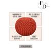 FRELISH DECOR Round Pouf Ottoman (20 Diameter x 14 Height) Rust view 2