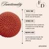FRELISH DECOR Round Pouf Ottoman (20 Diameter x 14 Height) Rust view 3