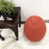 FRELISH DECOR Round Pouf Ottoman (20 Diameter x 14 Height) Rust view 4