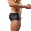 Sexy Imitation Leather Men's Underwear Tight Boxer Briefs Swim Shorts C33 (XXL / 33.5'', Black) view 2