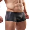 Sexy Imitation Leather Men's Underwear Tight Boxer Briefs Swim Shorts C33 (XXL / 33.5'', Black) view 4