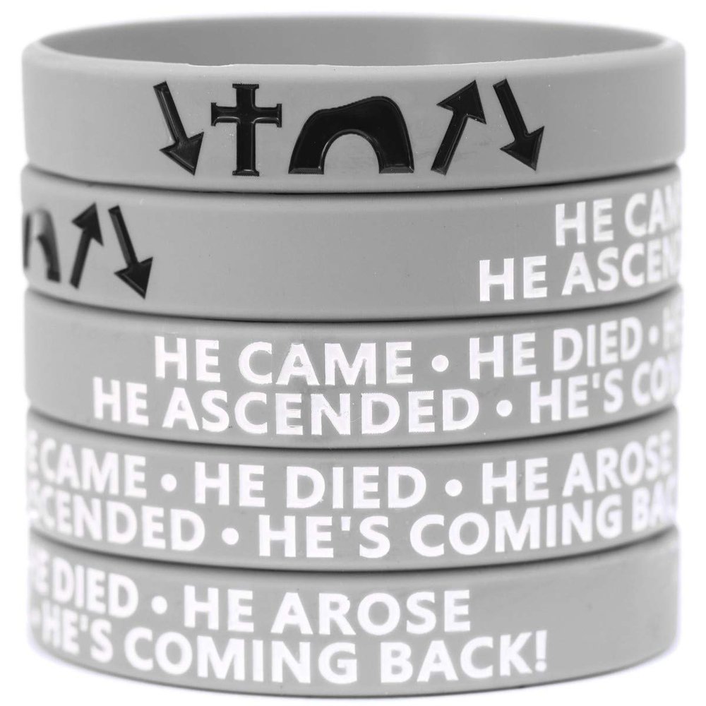 Five (5) Youth He Came Died Arose Ascended Coming Back Wristbands