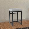 Benjara Metal Counter Stool with Fabric Upholstered Padded Seat, Gray and Black view 2