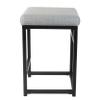 Benjara Metal Counter Stool with Fabric Upholstered Padded Seat, Gray and Black view 4