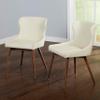 The Mezzanine Shoppe Seguro Modern Upholstered Barrel Back Dining Room Chair, 2 Pairs, Cream view 2