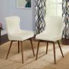 The Mezzanine Shoppe Seguro Modern Upholstered Barrel Back Dining Room Chair, 2 Pairs, Cream view 3