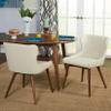 The Mezzanine Shoppe Seguro Modern Upholstered Barrel Back Dining Room Chair, 2 Pairs, Cream view 4
