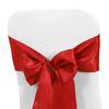 Obstal 50 PCS Red Satin Chair Sashes Bows for Wedding Reception- Universal Chair Cover Back Tie Supplies for Banquet, Party, Hotel Holiday Event Decorations view 2