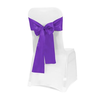 Obstal 50 PCS Satin Chair Sashes Bows for Wedding Reception- Universal Chair Cover Back Tie Supplies for Banquet, Party, Hotel Event Decorations