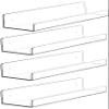 4 Pcak Clear Acrylic Shelves for Bedroom,Room,15 Inch Bathroom Wall Shelf & Organizer,Invisible Floating Shelves & Wall Storage for Collectibles Perfume Shelf,Record,Funko Pop,Lego Display,Bookshelf view 1