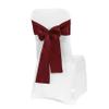 Obstal 50 PCS Burgundy Satin Chair Sashes Bows for Wedding Reception- Universal Chair Cover Back Tie Supplies for Banquet, Party, Hotel Holiday Event Decorations view 1