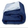 Blue Ridge Home Fashions 15 lbs, 20 lbs, 25 lbs, Cooled Weighted Blanket for Adults Removable Duvet Cover, 60x80 Breatable Machine Washable Premium Cotton, 48x72''/15lb, Navy/Light Blue view 1
