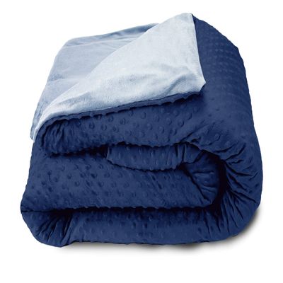 Blue Ridge Home Fashions Weighted Heavy Blanket 15 lbs, 20 lbs, 25 lbs, Cooling Calm, restful Blanket for Adults Removable Duvet Cover 48x72, 60x80 Breathable Machine Washable Premium Cotton