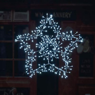 LIGHTSHARE 24Inch 320 Led Christmas Star Light, Twinkle Lights, Cold White, Plug in for Home Garden Decoration,Winter,Wedding,Birthday,Thanksgiving,Holiday,Party Decoration,Silver