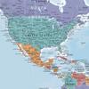 3 Panel - Personalized Canvas Blue Oceans Large Travel Map of the World view 3