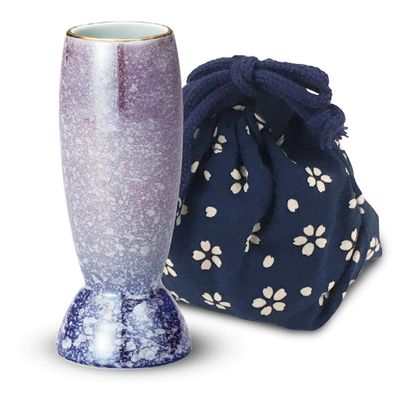 2G Select Flower Stand, Violet/Blue, 1.5 x 3.6 inches (3.9 x 9.2 cm), For Buddhist Altar, Koji Flower Stand, Arita Ware Violet/Blue, Accessory Included