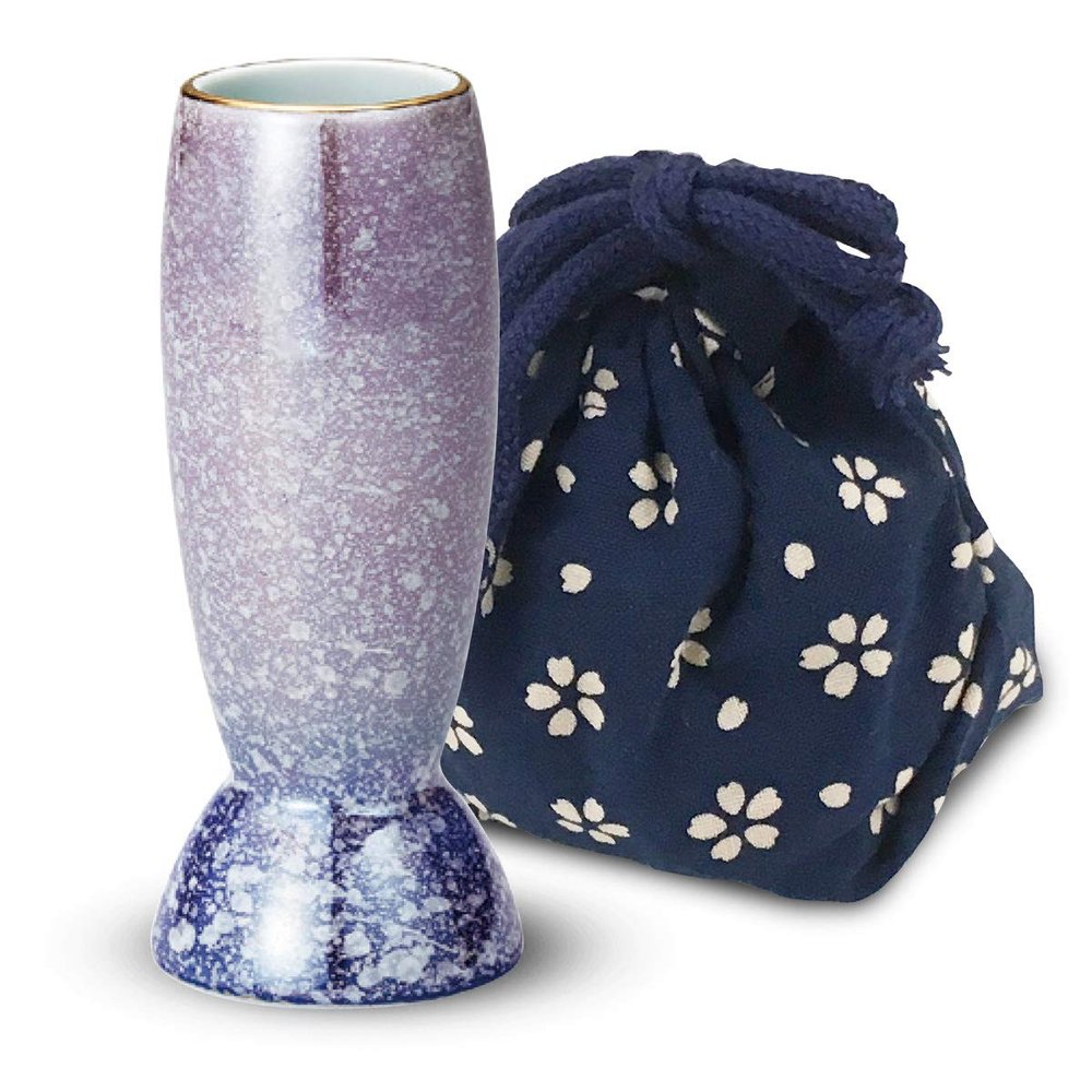 2G Select Flower Stand, Violet/Blue, 1.5 x 3.6 inches (3.9 x 9.2 cm), For Buddhist Altar, Koji Flower Stand, Arita Ware Violet/Blue, Accessory Included