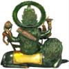 Exotic India Ashtabhuja Durga, Her Leonine Beauty - Brass Statue - Color Amazing Henna Touch Color view 3