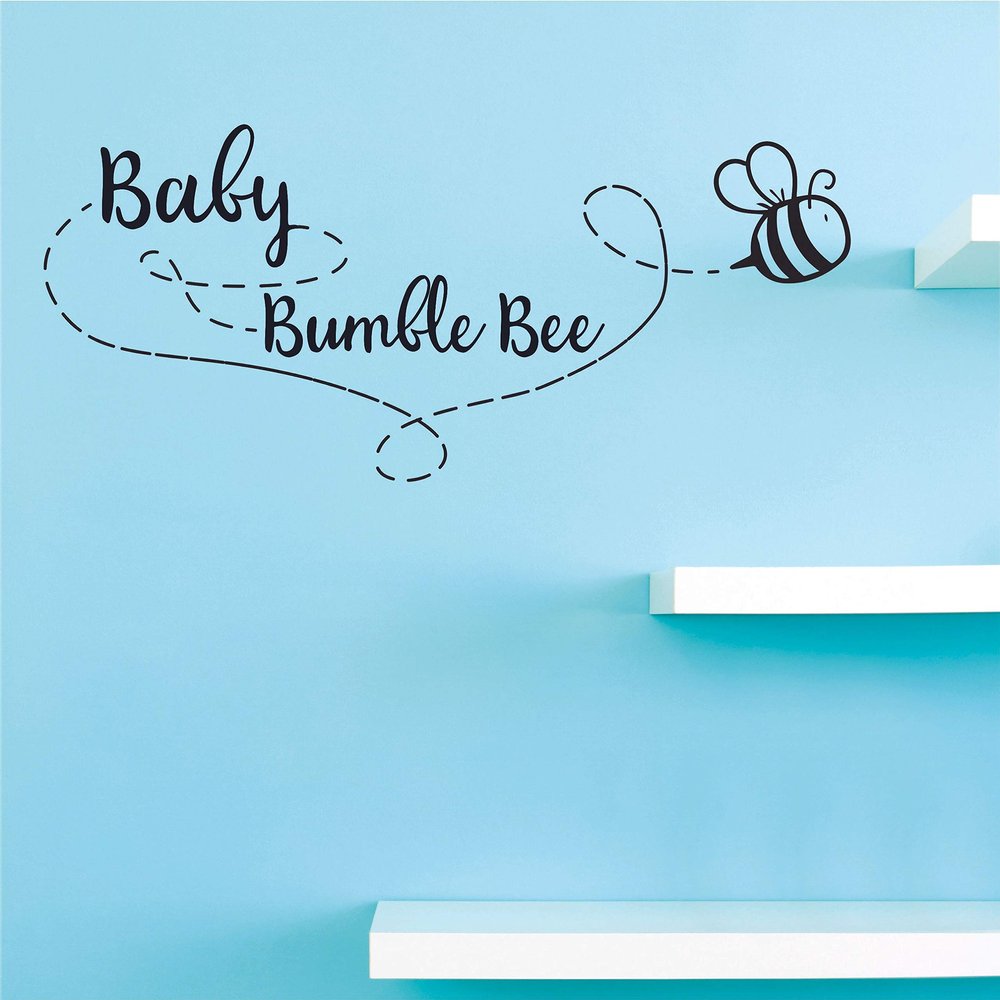 Baby Bumble Bee Kids Song Jingle Nursery Rhyme Wall Sticker Vinyl Wall Art Decal for Girls Boys Baby Kid Bedroom Nursery Daycare Kindergarten Decor Stickers Wall Art Vinyl Decoration Size (6x10 inch)