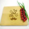 Algis Crafts | Stars and Mustache BEST DAD - Cutting Board | 13x8" Handmade Laser Engraved Chopping Board for DAD | Gift for Father's Day | Gift for Christmas, Birthday view 3
