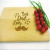 Algis Crafts | Stars and Mustache BEST DAD - Cutting Board | 13x8" Handmade Laser Engraved Chopping Board for DAD | Gift for Father's Day | Gift for Christmas, Birthday view 4