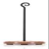 Decorative Wood and Iron Countertop Paper Towels Holder Standing Roll Dispenser Rack (Black) MD19005-B view 2