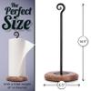 Decorative Wood and Iron Countertop Paper Towels Holder Standing Roll Dispenser Rack (Black) MD19005-B view 4