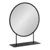 Kate and Laurel Rouen Modern Glam Round Metal Frame Table Mirror with Stand, Black view 1