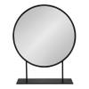 Kate and Laurel Rouen Modern Glam Round Metal Frame Table Mirror with Stand, Black view 3
