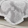 Lush Decor Lucianna Ruffle Edge Cotton 3 Piece Bedspread Set, King, Gray view 2