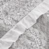 Lush Decor Lucianna Ruffle Edge Cotton 3 Piece Bedspread Set, King, Gray view 3