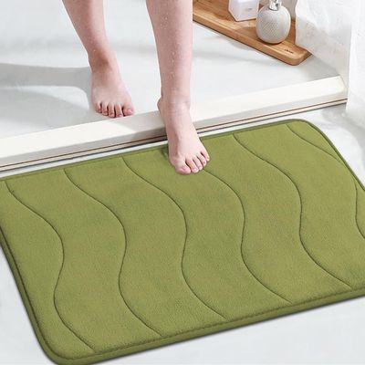 Flamingo P Memory Foam Bath Mat Rug Non Slip Shower Mats Carpet for Bathroom Floor,20x32,Olive