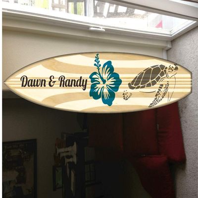 5' wall hanging surf board surfboard decor hawaiian beach surfing beach decor