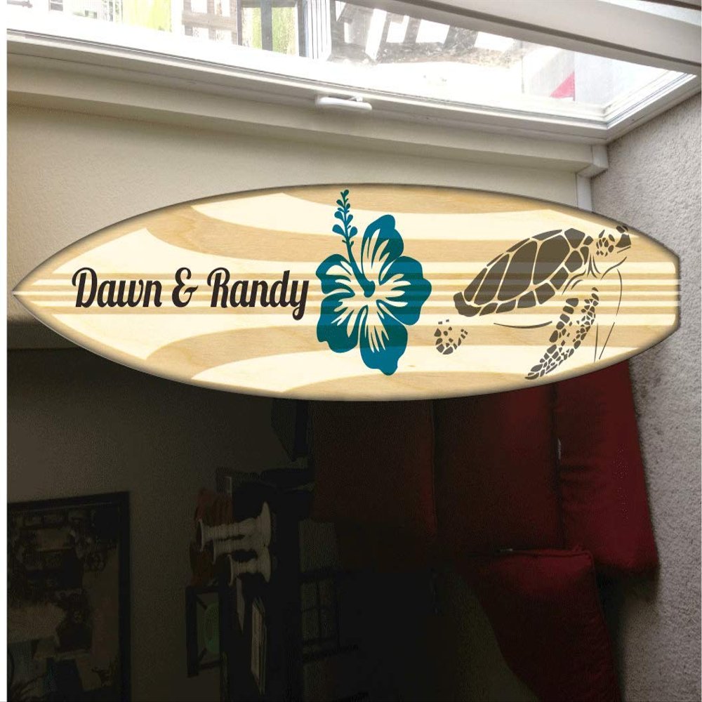 5' wall hanging surf board surfboard decor hawaiian beach surfing beach decor