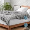 Bare Home Weighted Blanket All-Natural 100% Cotton with Nontoxic Glass Beads 80"x87" 25lbs, Light Grey view 4