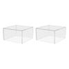2 Pack Clear Acrylic Display Box with One Open Side No Lid 7" x 7.25" x 4" Inch Versatile Plexiglass Merchandise Storage Bin or Retail Product Riser by Marketing Holders view 1