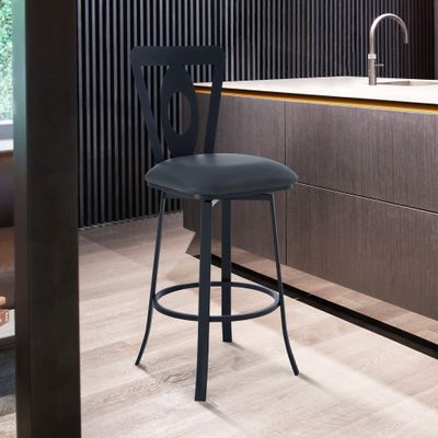 Armen Living Mollymauk Barstool, Grey