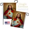 Jesus Sacred Heart Garden Flag Set with Stand Religious Faith Hope Grace Peace Dove Christian Religion Easter Small Decorative Gift Yard House Banner Made In USA 13 X 18.5 view 3
