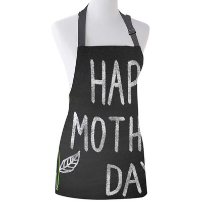 LOT BASIC Happy Mother's Day Bib Apron with Neck Strap Blackboard Chalk and Floral Cooking Kitchen Aprons for Women Men, 15" x 20" for 5 Years