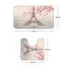 Amagical Paris Eiffel Tower Pink Flowers Decor 2 Piece Bathroom Mat Set Non Slip Bath Mat Contour Mat view 2