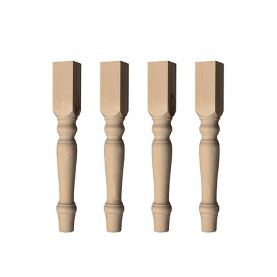 Osborne Jumbo English Country Coffee Table Leg in Knotty Pine Wood (Set of Four), Replacement Legs for Coffee Table or Bench, Farmhouse Style, Unfinished Wooden Posts are Sanded & Ready to be Finished