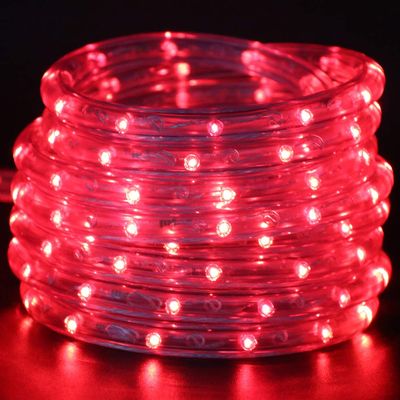 XUNATA 2-Wire Waterproof 1/2" LED Rope Light Kit, 110V-120V PVC 30 LED/M Tube Lights Strip for Background, Outdoor, Christmas, Home Decoration (66ft, Red)